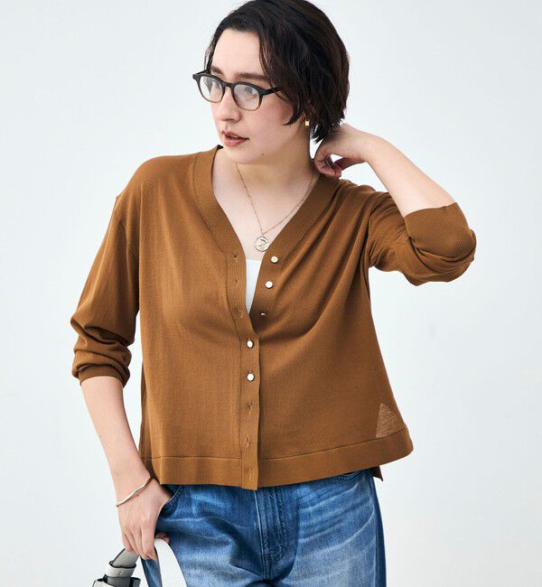 NOLLEY'S「【一部WEB限定カラー】《手洗い可能》エアリータッチゆったりVネックカーディガン」|カーディガン|