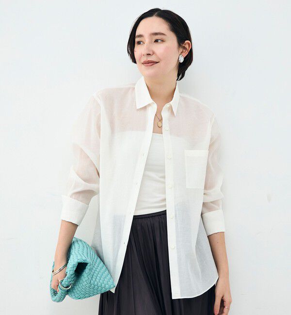 NOLLEY'S sophi「ウォッシャブルシアーオーガンジー2WAYシャツ」|シャツ・ブラウス|