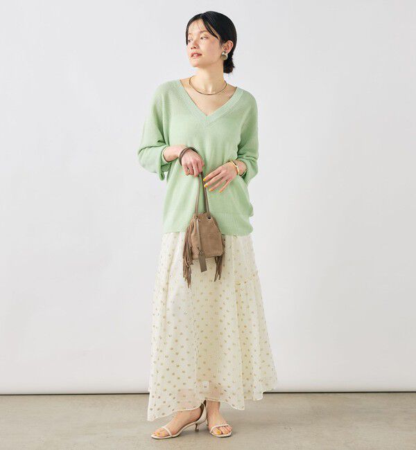 NOLLEY'S sophi「《手洗い可能》ペーパー混深V片畦プルオーバー」|ニット・セーター|