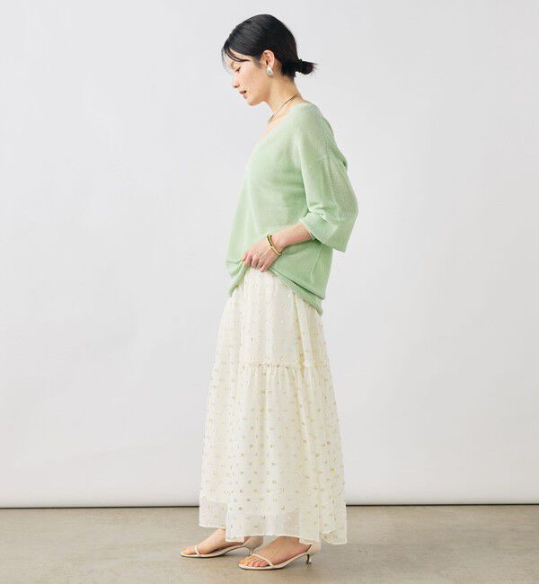 NOLLEY'S sophi「《手洗い可能》ペーパー混深V片畦プルオーバー」|ニット・セーター|