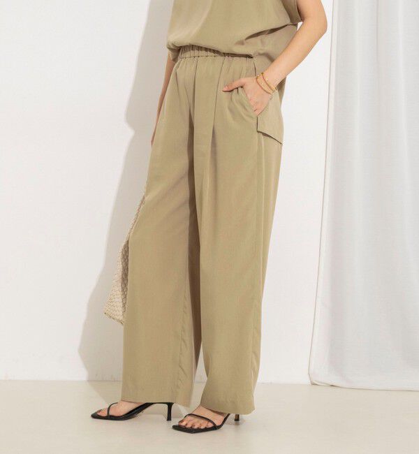NOLLEY'S「【WEB＆一部店舗限定】ウォッシャブルサンドウォッシュイージーワイドパンツ」|その他|ベージュ