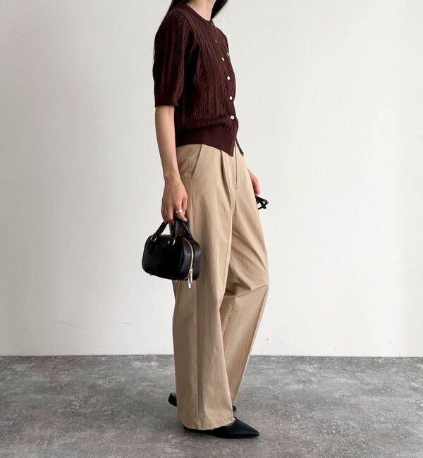 fredy emue「FR刺繍ケーブル柄半袖カーディガン」|カーディガン|