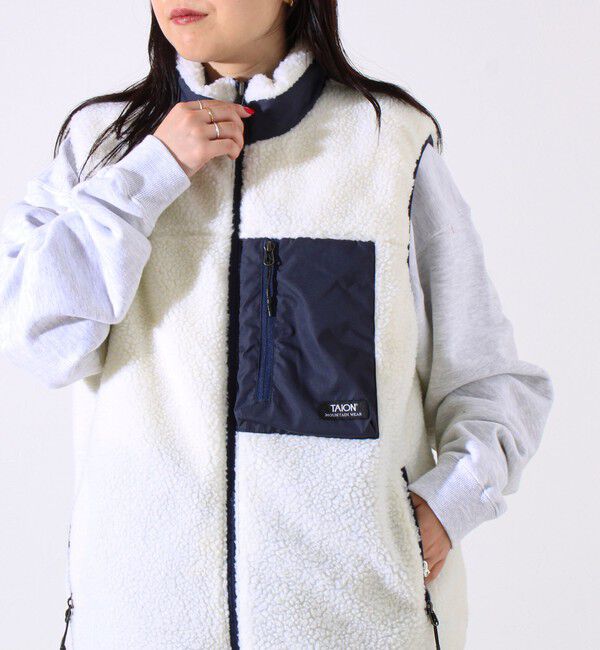 GLOSTER「【2WAYで着回せる】【UNISEX】GLOSTER配色別注 TAIONボア&times;ダウンベスト」|ダウンベスト・ベスト|