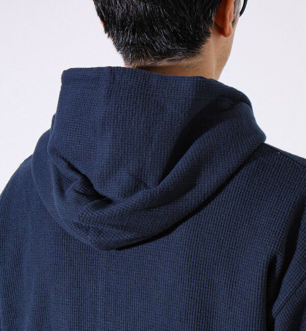 GLOSTER「【レイヤードに最適】起毛ワッフル 裾ドロストジップパーカー」|パーカー|