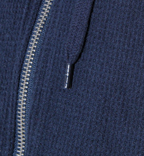 GLOSTER「【レイヤードに最適】起毛ワッフル 裾ドロストジップパーカー」|パーカー|