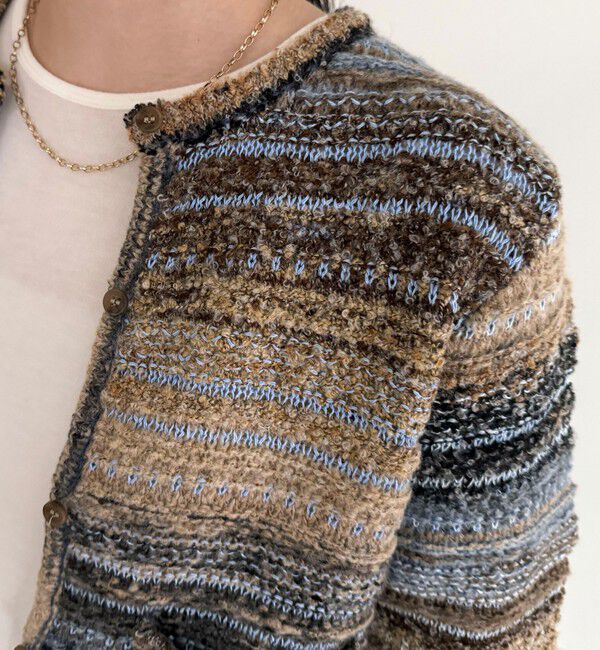 fredy emue「ツイードボーダーカーディガン」|カーディガン|