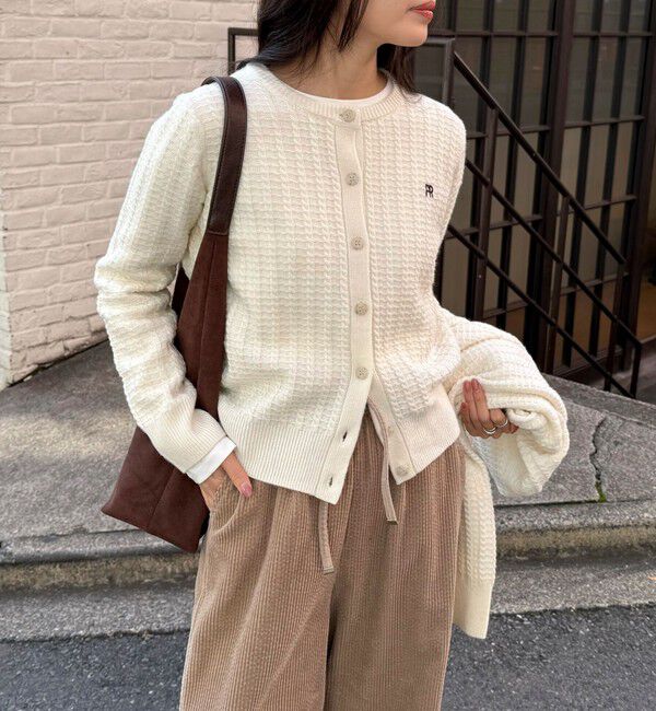 fredy emue「FR刺繍ケーブル柄ニットカーディガン」|ニット・セーター|