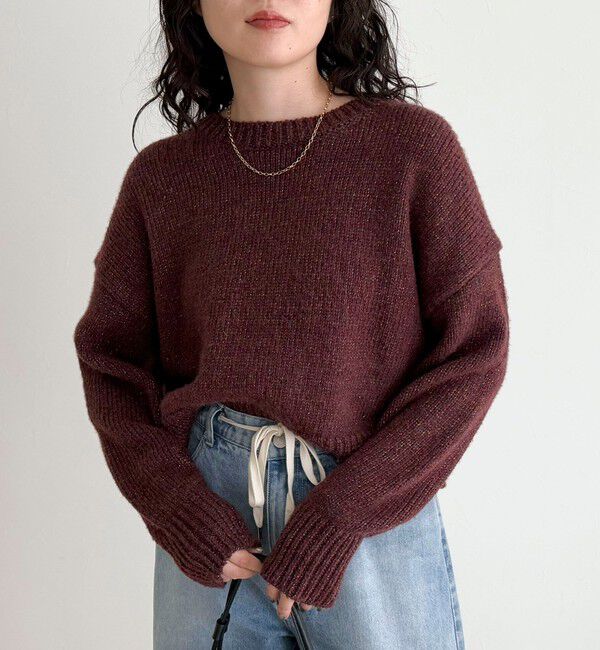 fredy emue「キラキラクロップド丈ニットプルオーバー」|ニット・セーター|