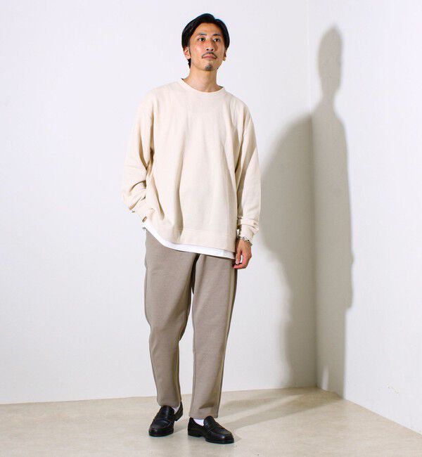 GLOSTER「【1枚でレイヤード見え】畦ニットソー裏起毛フェイクレイヤードロングスリーブ」|Tシャツ・カットソー|