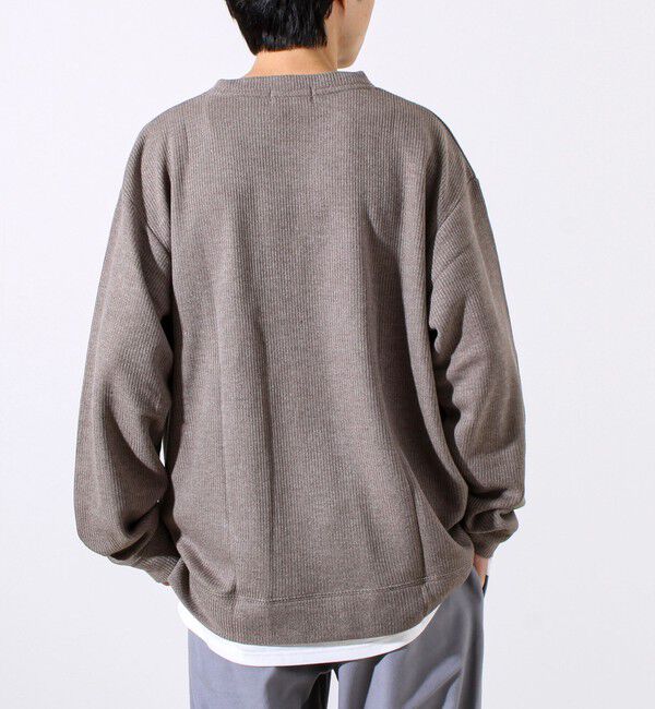 GLOSTER「【1枚でレイヤード見え】畦ニットソー裏起毛フェイクレイヤードロングスリーブ」|Tシャツ・カットソー|