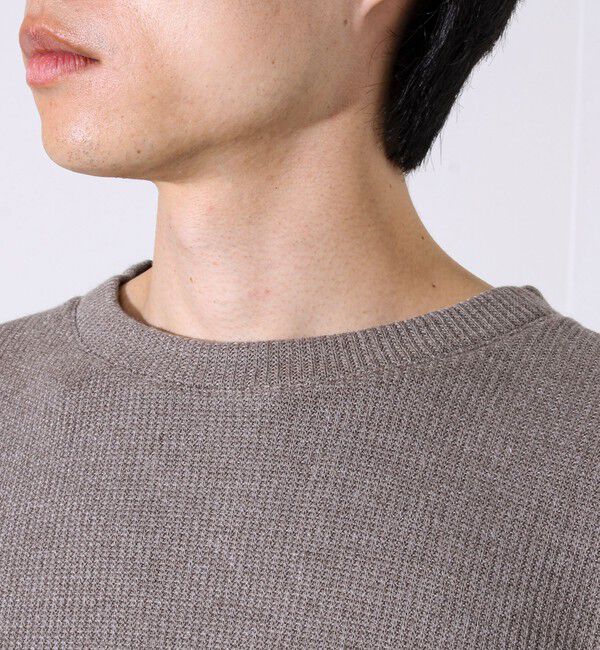 GLOSTER「【1枚でレイヤード見え】畦ニットソー裏起毛フェイクレイヤードロングスリーブ」|Tシャツ・カットソー|