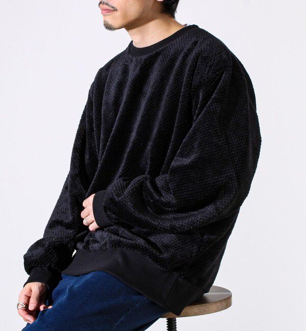 GLOSTER「【とろける暖かさ】パイナップルフリースクルーネックスウェット」|スウェット・ジャージ|ブラック