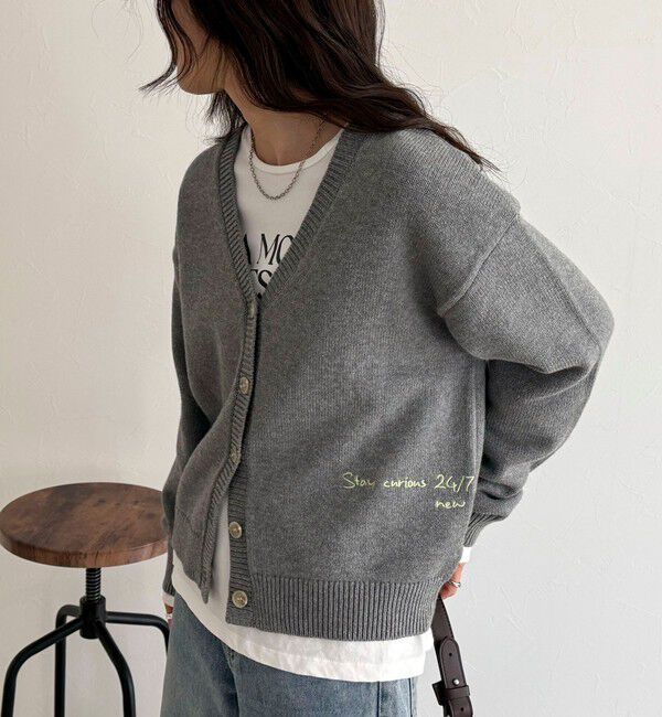 fredy emue「メッセージニットカーディガン」|カーディガン|グレー