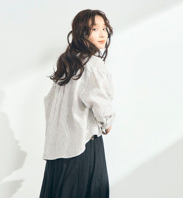 fredy emue「LINEN100 クロップドシャツ」|シャツ・ブラウス|