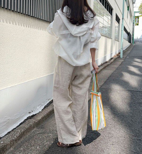 fredy emue「LINEN セミワイドリラクシーパンツ」|チノ|