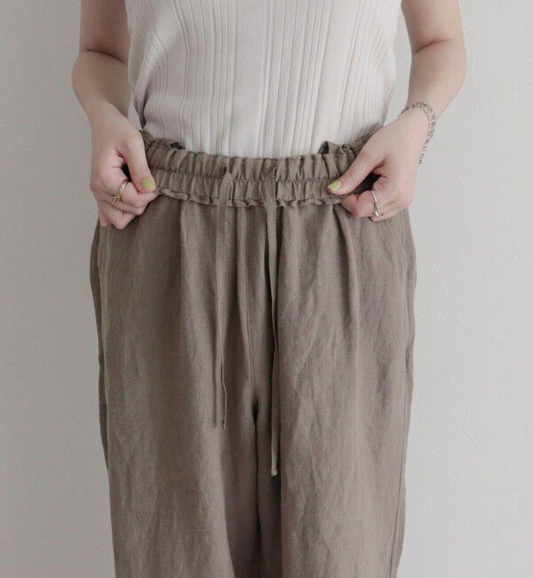 fredy emue「LINEN セミワイドリラクシーパンツ」|チノ|