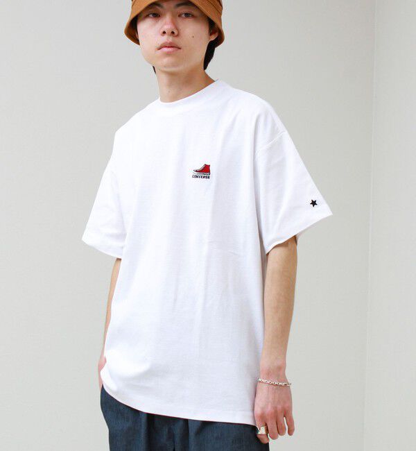 GLOSTER「【CONVERSE】ワンポイント シューズ刺繍Tシャツ」|Tシャツ・カットソー|