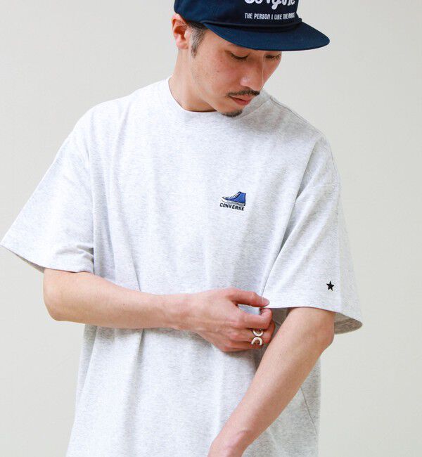 GLOSTER「【CONVERSE】ワンポイント シューズ刺繍Tシャツ」|Tシャツ・カットソー|エクリュ