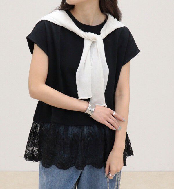 fredy emue「レースドッキングフレンチプルオーバー」|Tシャツ・カットソー|