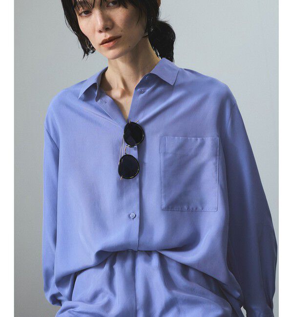 SALON adam et rope'「[25SS]GENTLE SILK シャツ【セットアップ対応】」|シャツ・ブラウス|ブルーメイン