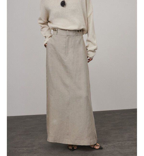 SALON adam et rope'「【WEB限定】ヨーロピアンフラックスリネンサスペンダースカート［取り外し可能］」|スカート|