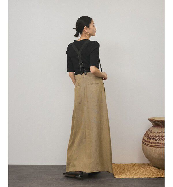 SALON adam et rope'「【WEB限定】ヨーロピアンフラックスリネンサスペンダースカート［取り外し可能］」|スカート|