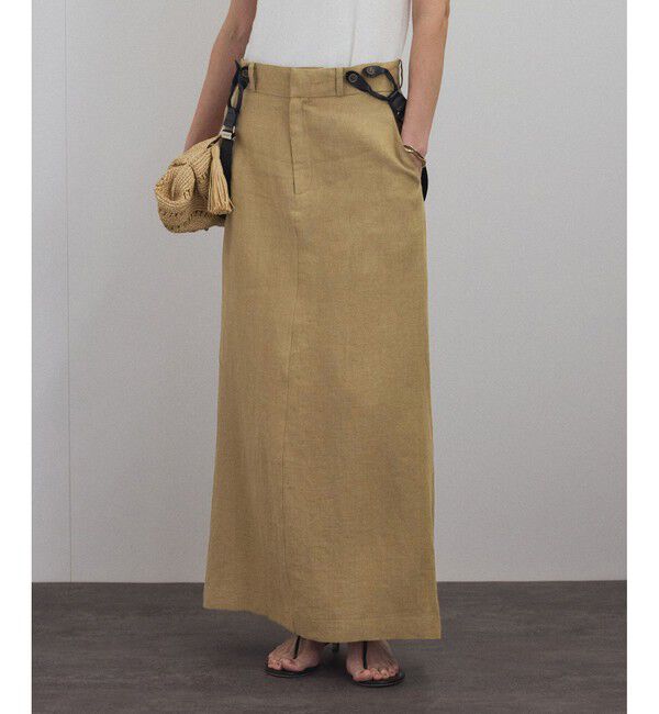 SALON adam et rope'「【WEB限定】ヨーロピアンフラックスリネンサスペンダースカート［取り外し可能］」|スカート|