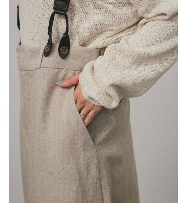 SALON adam et rope'「【WEB限定】ヨーロピアンフラックスリネンサスペンダースカート［取り外し可能］」|スカート|