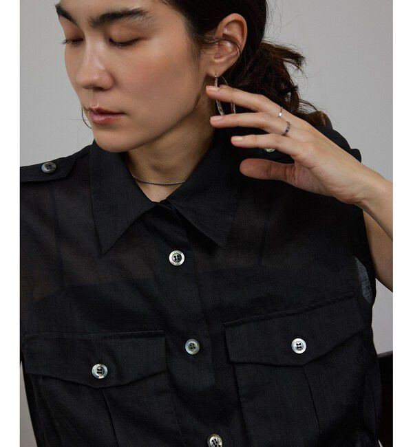 SALON adam et rope'「シアーリネンミリタリージレ」|ベスト・ジレ|