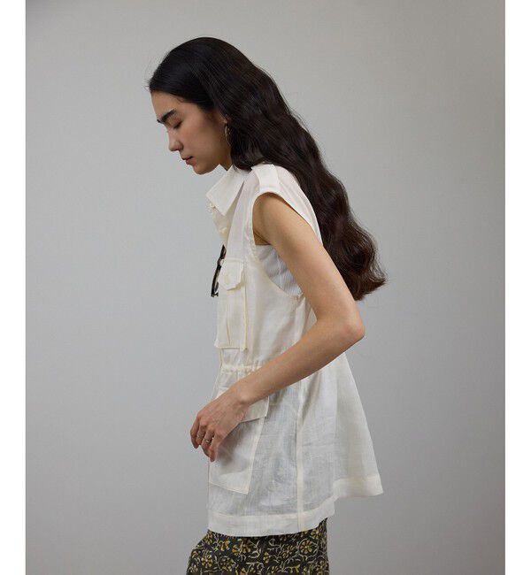 SALON adam et rope'「シアーリネンミリタリージレ」|ベスト・ジレ|