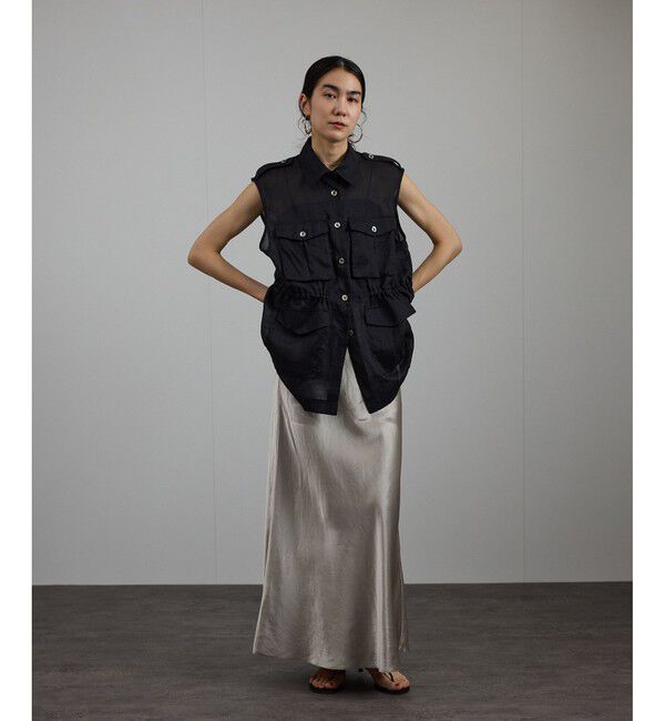 SALON adam et rope'「シアーリネンミリタリージレ」|ベスト・ジレ|