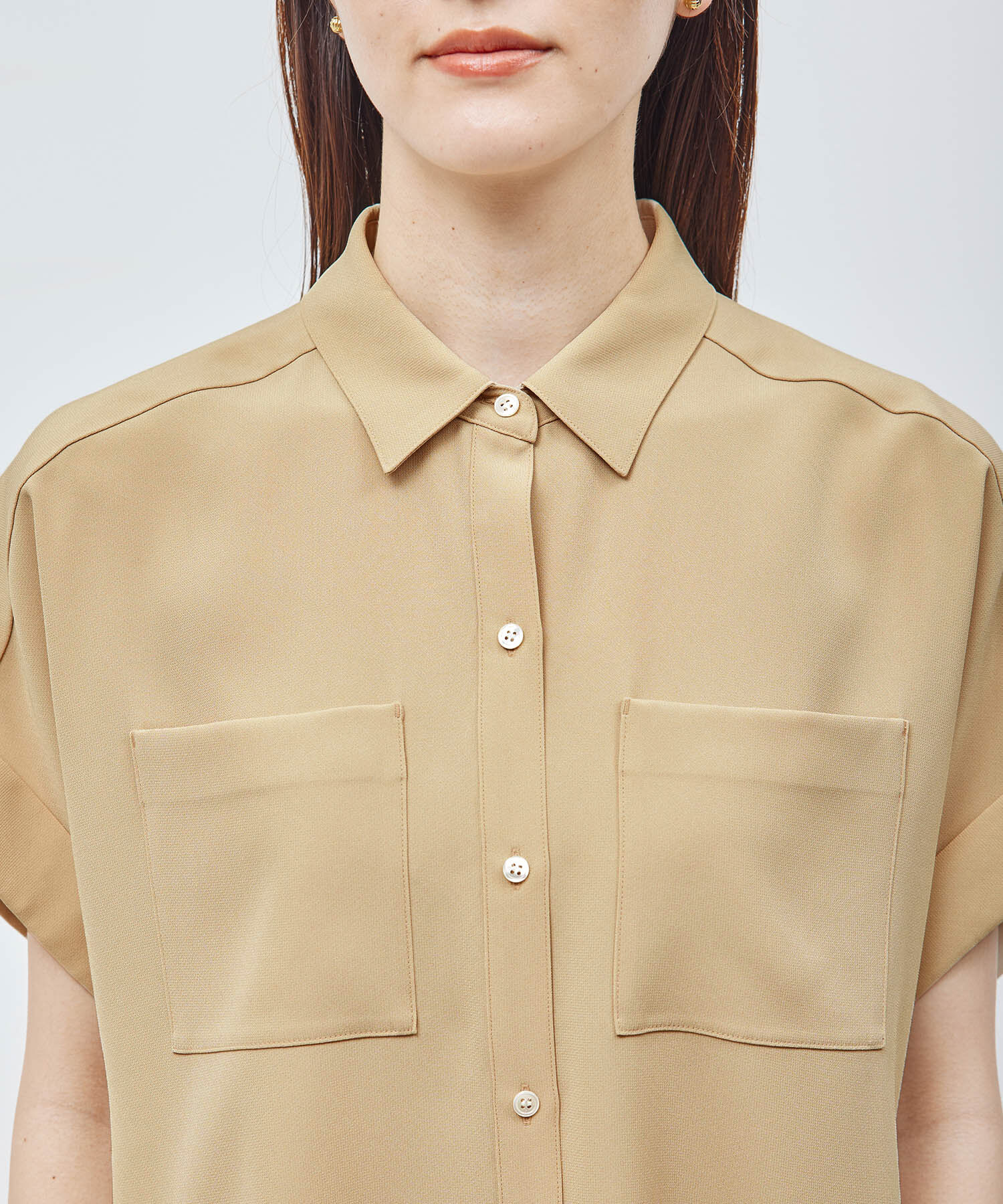 ROPE「【新色追加】トリアセバックサテンフラップシャツ/セットアップ対応【メディア掲載】」|シャツ・ブラウス|