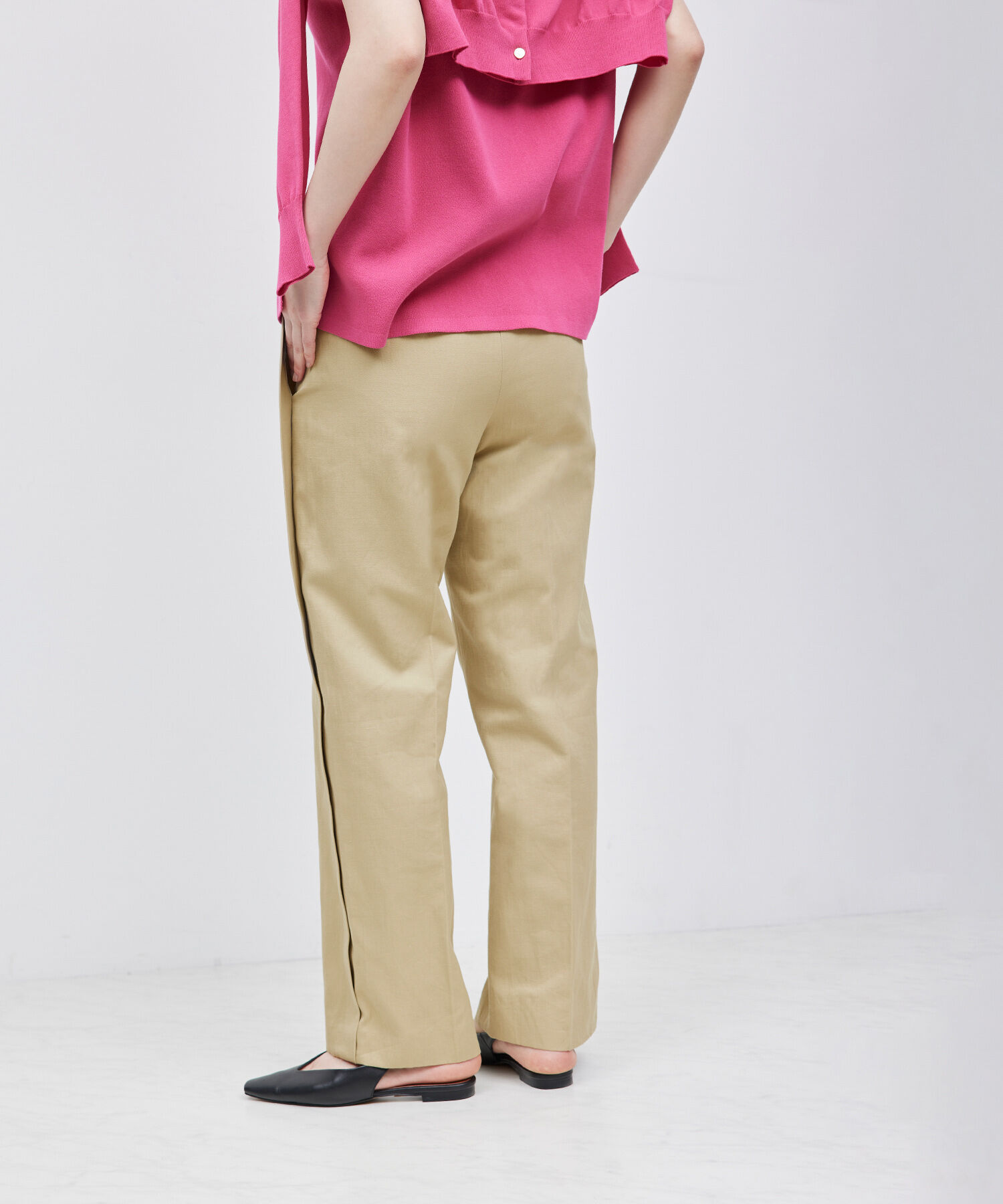 ROPE「サイドタックストレートパンツ【メディア掲載】」|その他|ベージュ(27)