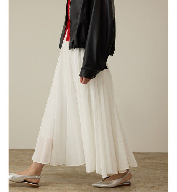 ROPE「コットンオーガンジーシアーボリュームスカート/イージーケア」|スカート|