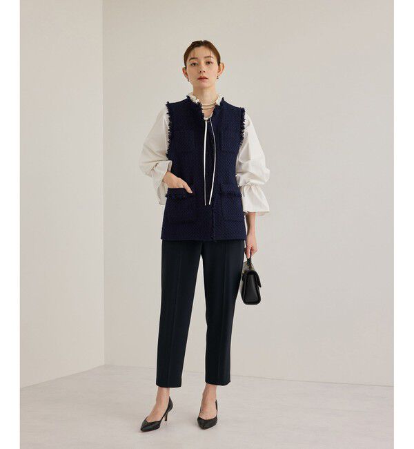 ROPE「トリアセダブルクロステーパードパンツ【セレモニー/通勤対応】」|チノ|