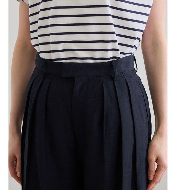 ROPE「【洗える】ビスコースリネン スラブスリータックパンツ/一部セットアップ可能」|チノ|