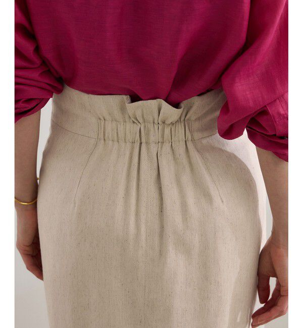 ROPE「【洗える】サテンリネン ポケット付きタイトスカート【34サイズ/J'aDoRe・店舗限定】/25SS」|スカート|