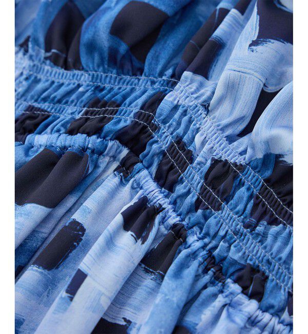 ROPE「スクエア ジオメトリックプリントワンピース/洗える」|ドレス|