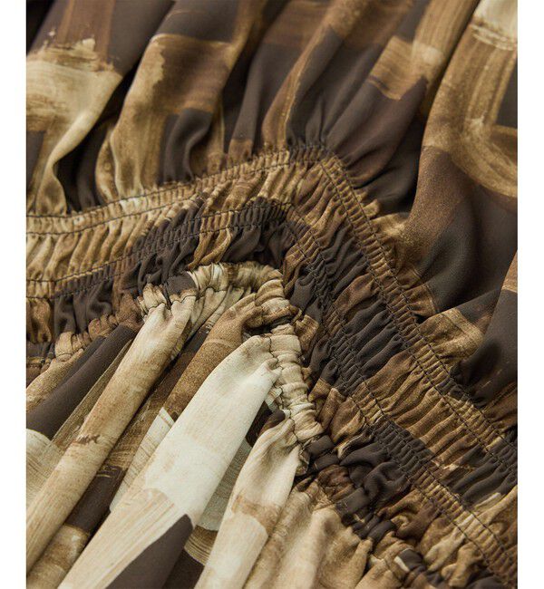 ROPE「スクエア ジオメトリックプリントワンピース/洗える」|ドレス|