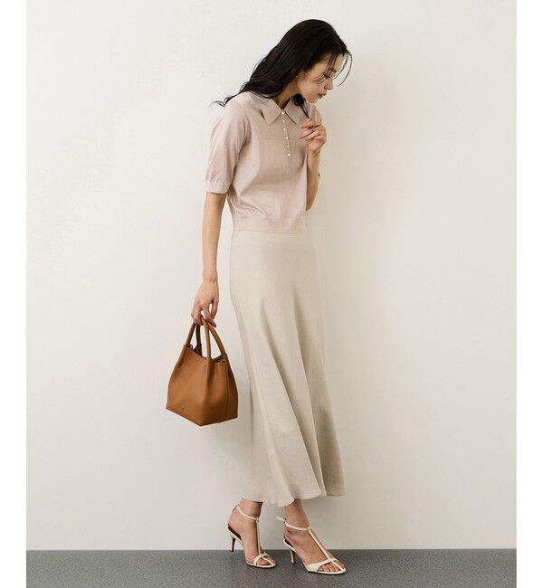 ROPE「リンクルサテンマーメイドスカート」|スカート|