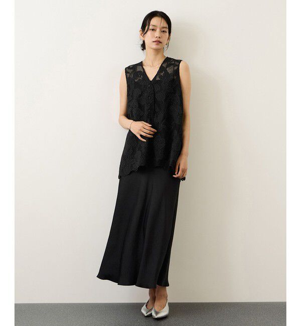 ROPE「リンクルサテンマーメイドスカート」|スカート|