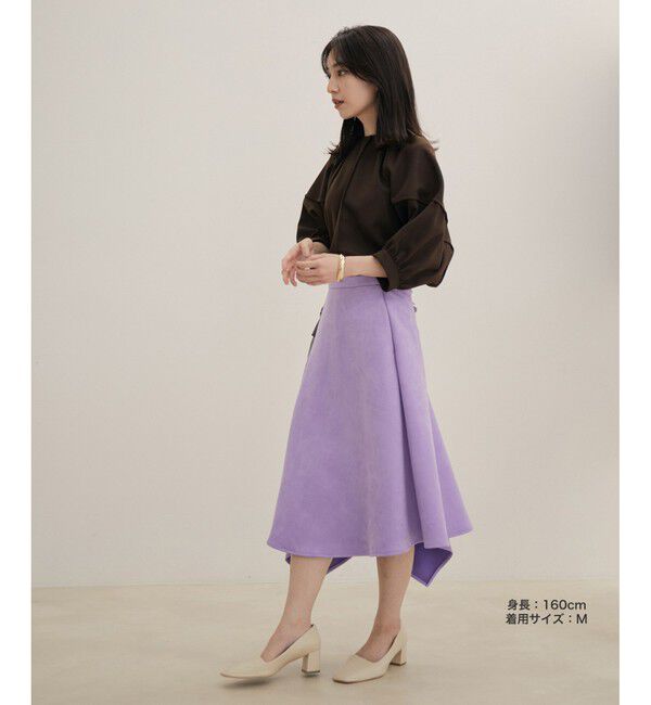 VIS「エコスエードアシンメトリーフレアスカート【sustainable】」|スカート|