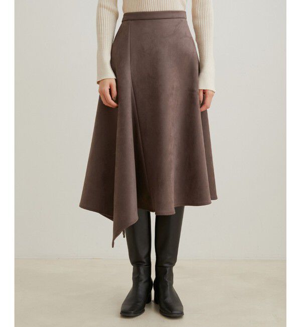 VIS「エコスエードアシンメトリーフレアスカート【sustainable】」|スカート|