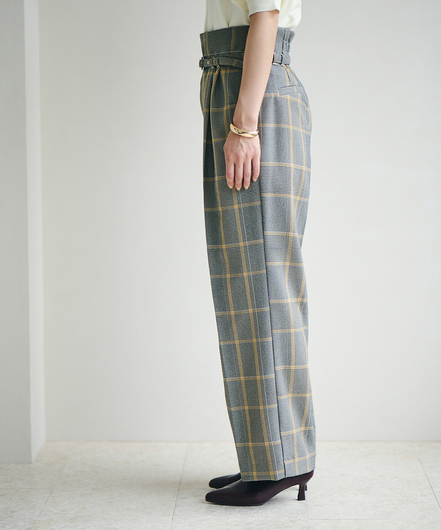 VIS「【Washable・EASY CARE】エコウールタッチワイドパンツ【sustainable】」|スラックス|