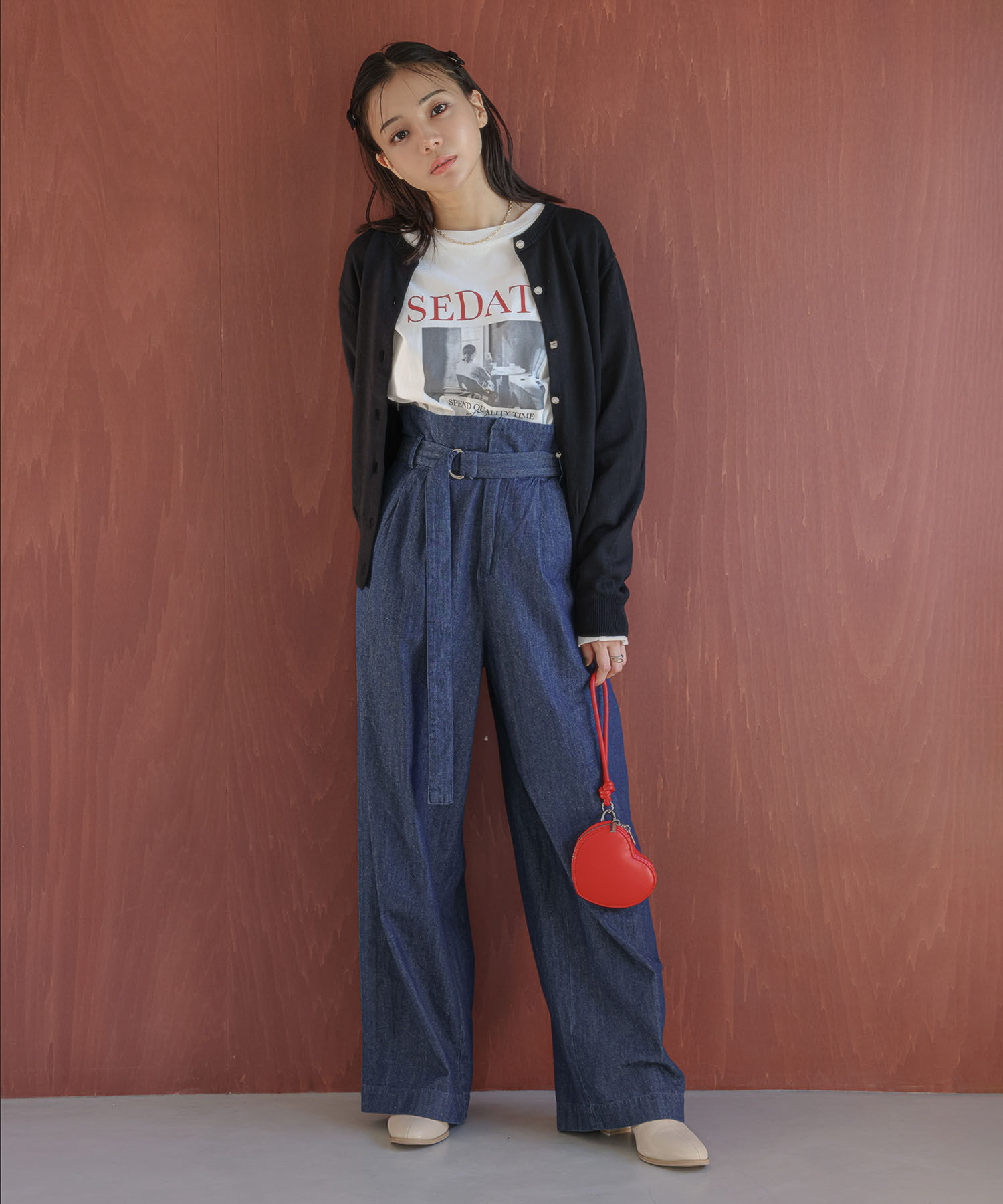 VIS「【洗える・吸湿発熱・静電防止】色々釦クルーネックカーディガン【ECO THERMO WALKER(R)】」|カーディガン|