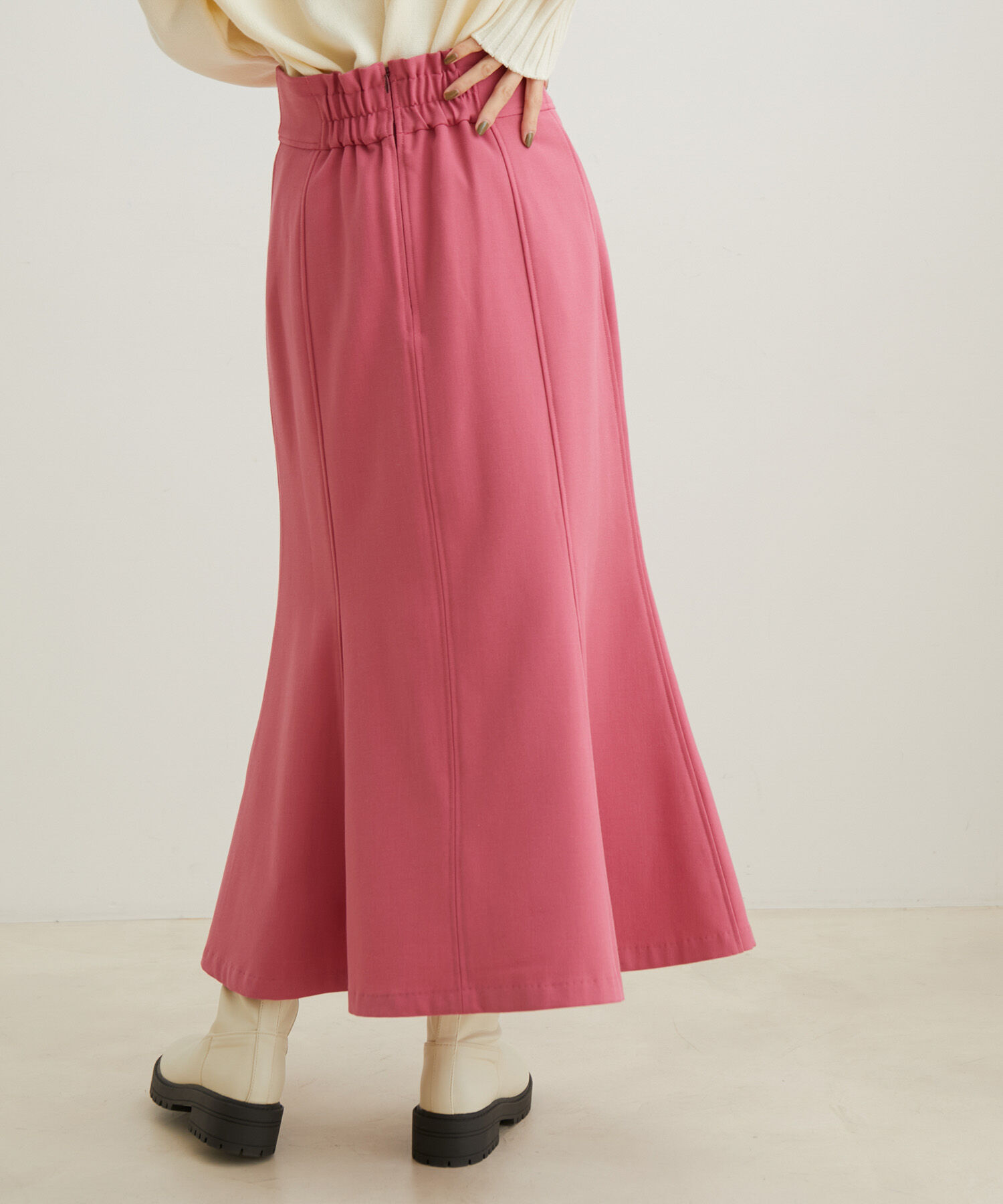 VIS「【HOT BEAUTY STRETCH】チェック＆無地マーメイドスカート【洗える】」|スカート|