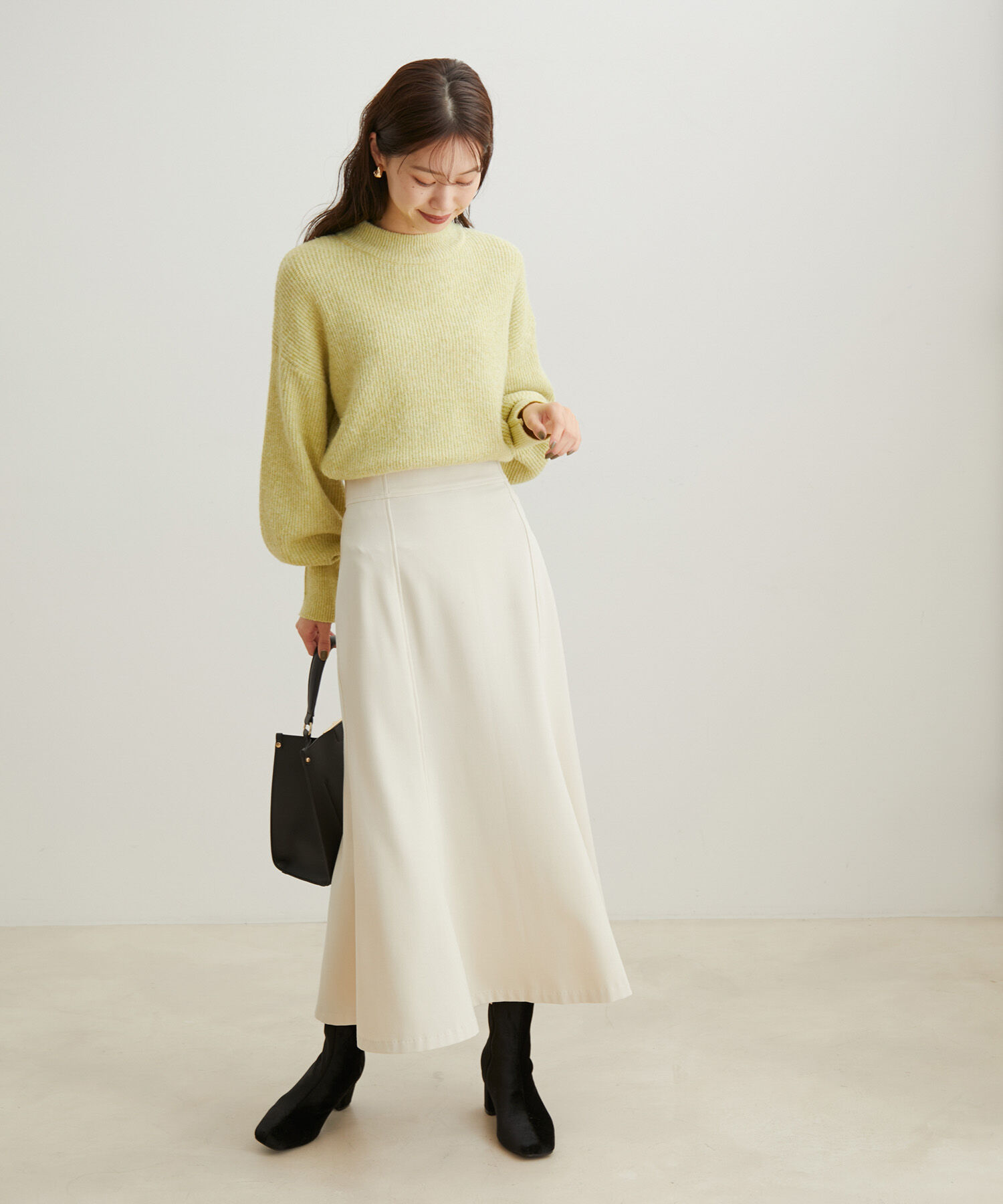 VIS「【HOT BEAUTY STRETCH】チェック＆無地マーメイドスカート【洗える】」|スカート|