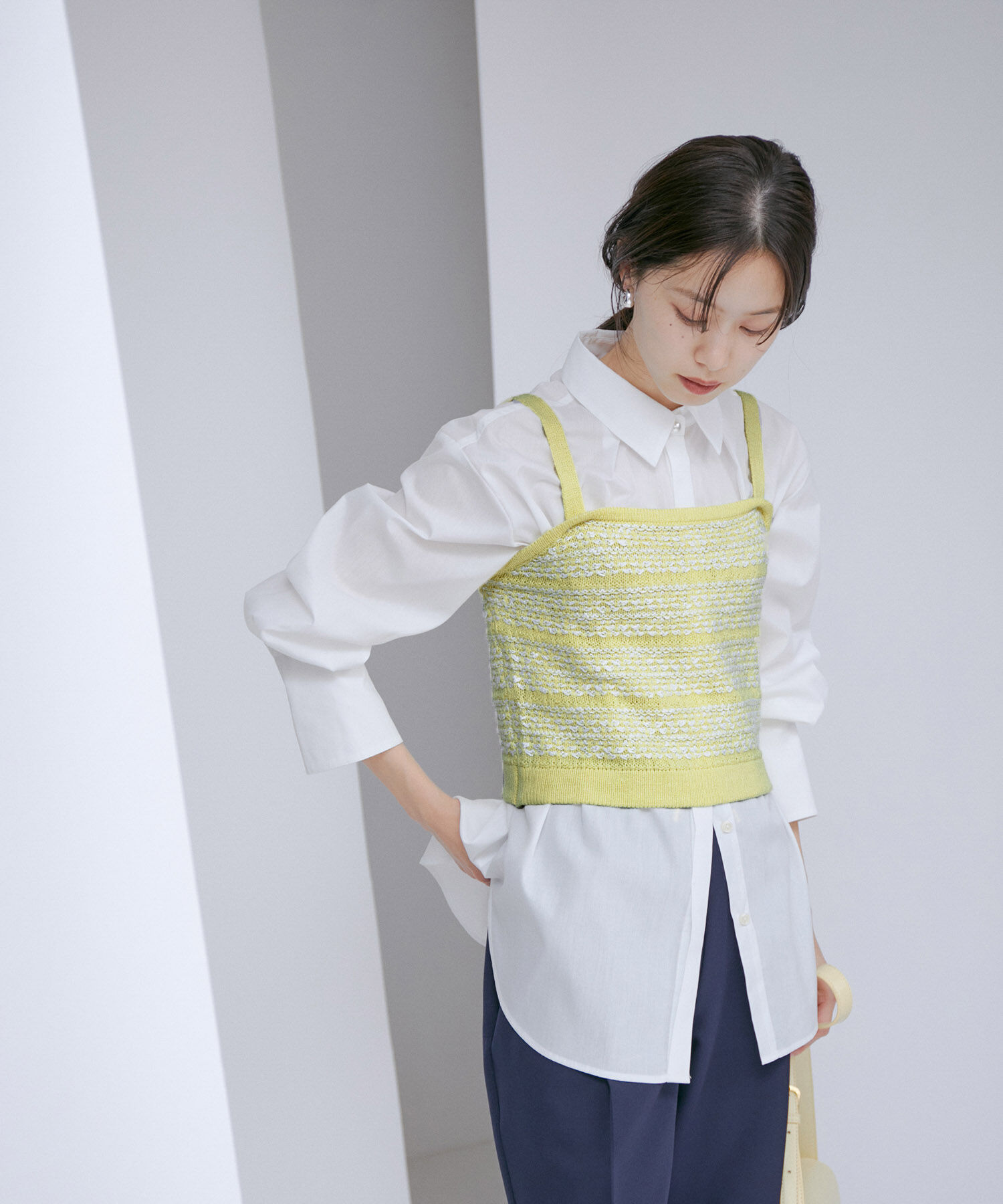 VIS「【アンサンブル対応】ツイードニットビスチェ」|キャミソール|