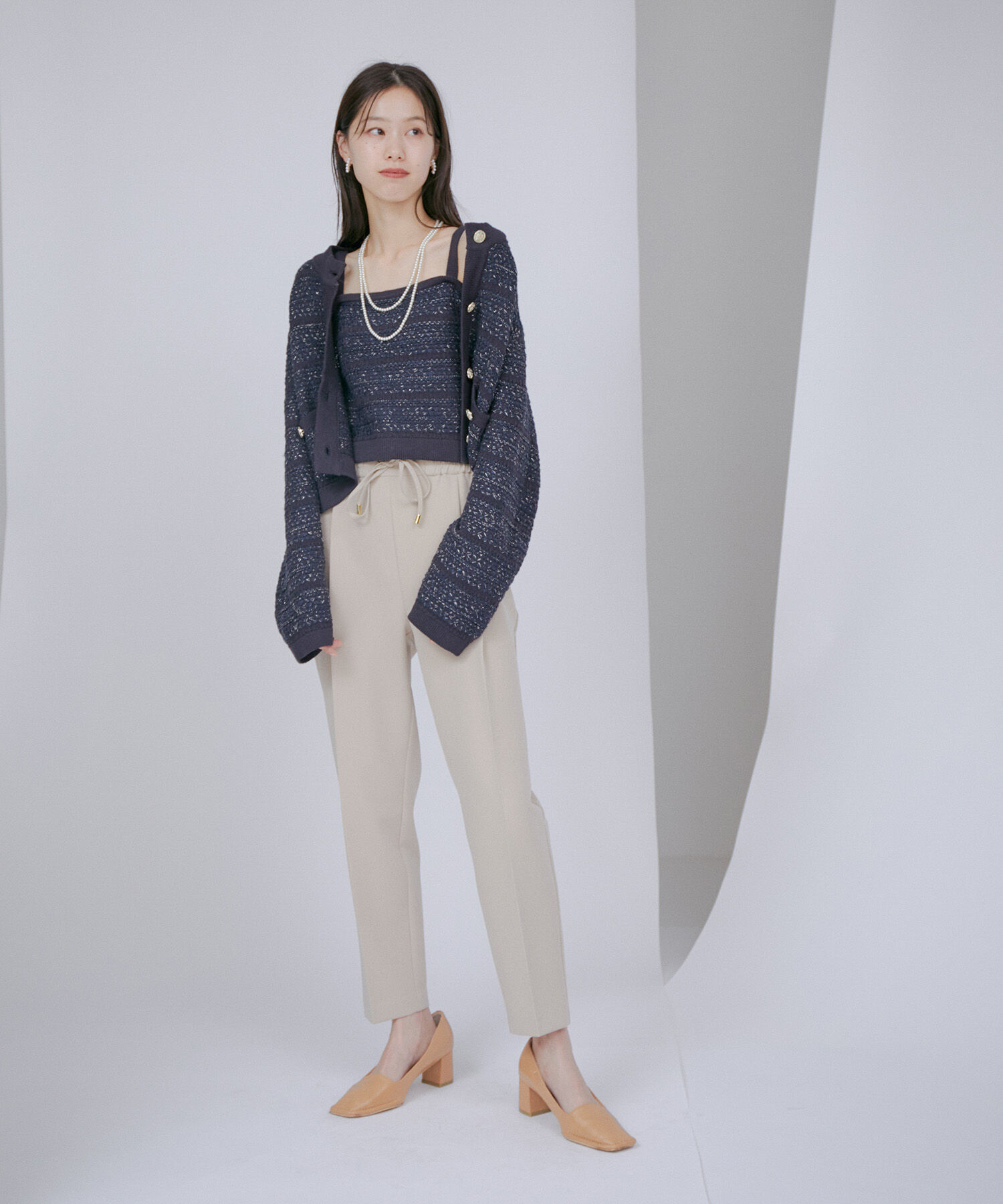 VIS「【アンサンブル対応】ツイードニットビスチェ」|キャミソール|