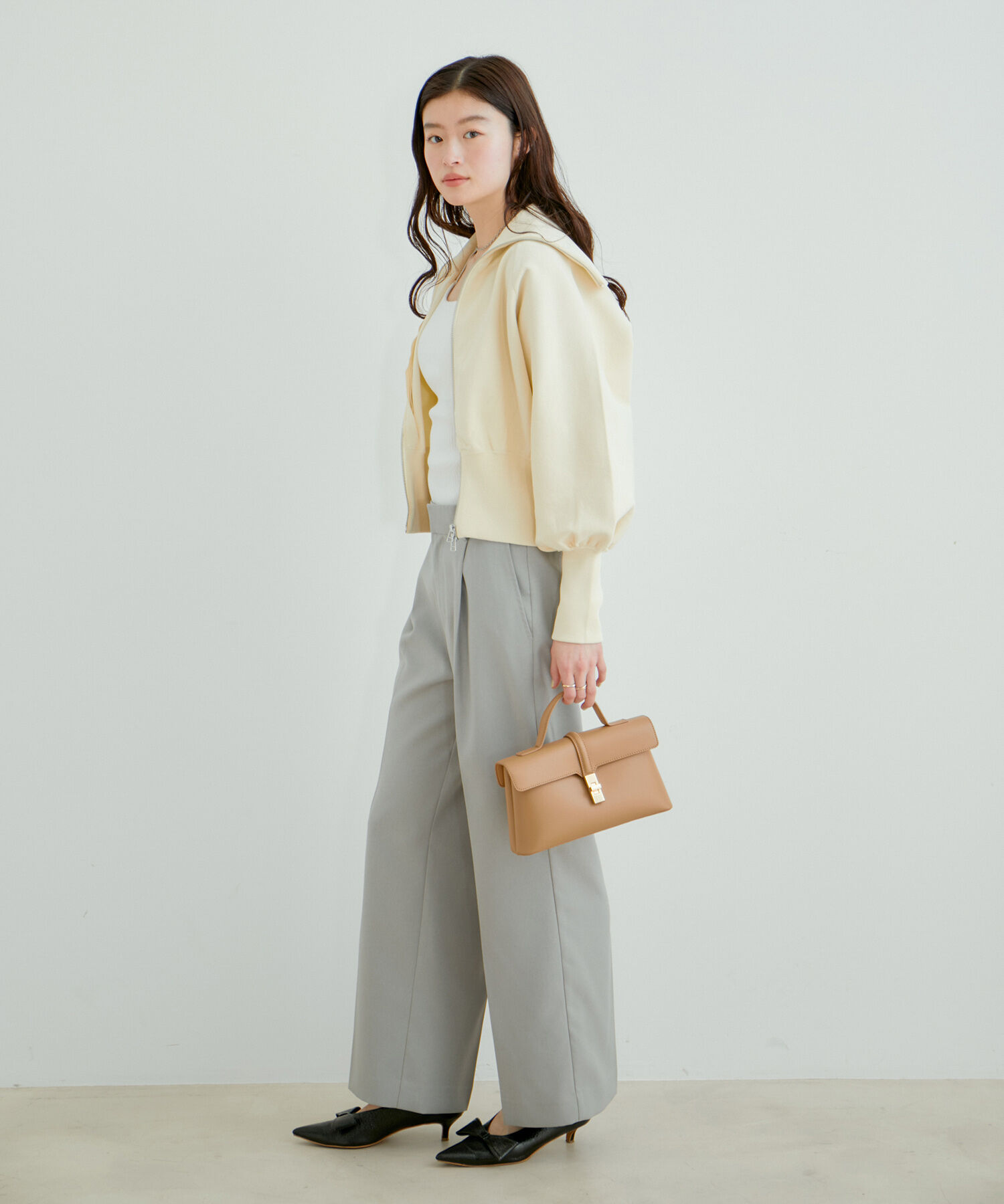 VIS「美HITワンタックストレートパンツ【洗える】」|スラックス|